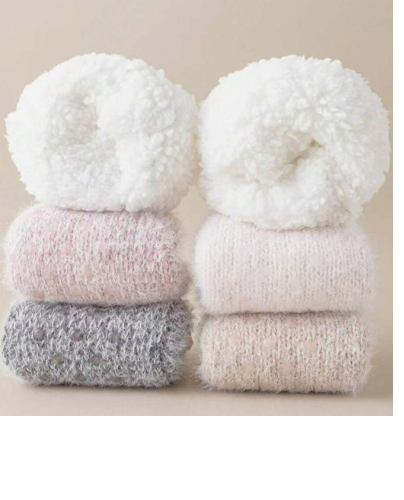 2 Pair Women's Thermal Lined Short Socks (Pink)