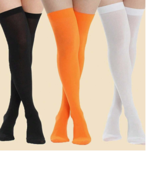 6 pairs Fashionable Over-The-Knee Socks (Black)