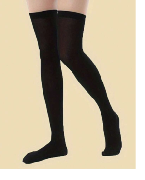 3pairs Fashionable Over-The-Knee Socks (Black)
