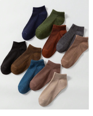 10 Pairs Women's Seasonal Solid Stripe Minimalist Invisible Socks